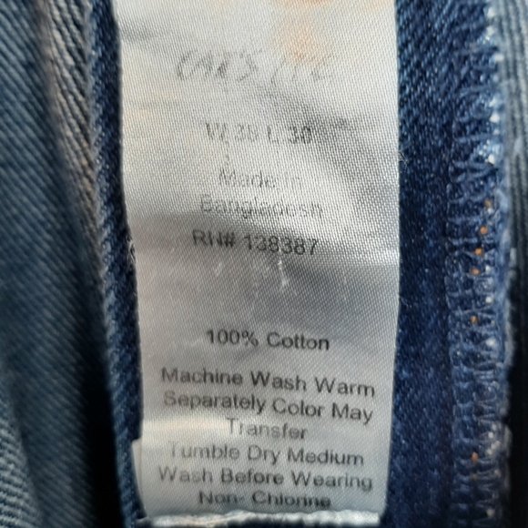 Cat's Eye Mens Straight Leg Denim Jeans Dark Wash Size Classic High Rise 38x30 - Picture 15 of 15